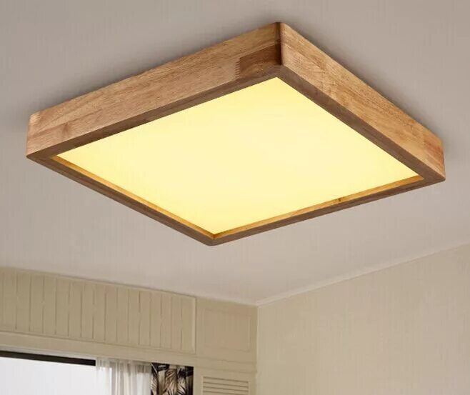 Квадратные светильники своими руками Modern Minimalist Wooden ceiling light square ceiling-mounted luminaire japanese