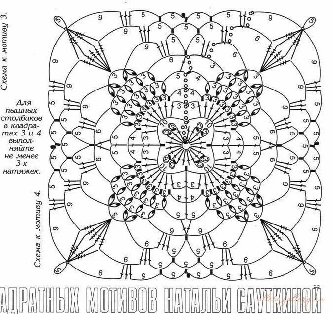 Квадратные цветочные мотивы крючком со схемами УРА!УРА!УРА!!!!!НАШЛА СХЕМУ!!!!. Обсуждение на LiveI. Связанные крючком узоры дл