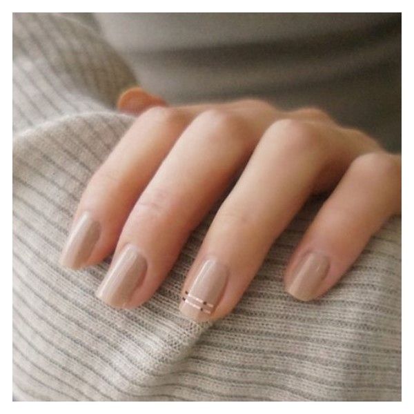 Квадратный бежевый маникюр Easy Do It Yourself Nails at Home ❤ liked on Polyvore featuring beauty products 