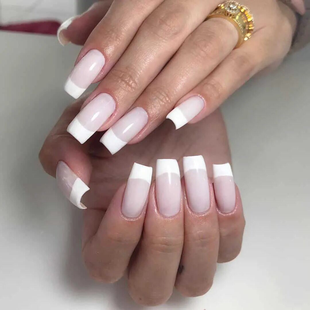 Квадратный французский маникюр фото Top Tips to Get Awesome French Nails 2024 (45 Photos+Videos)