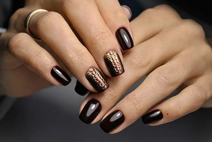 Квадратный коричневый маникюр дизайн 2024 Glamour nails ideas fascinating manicure designs for 2018 Гвоздь, Искусство мани