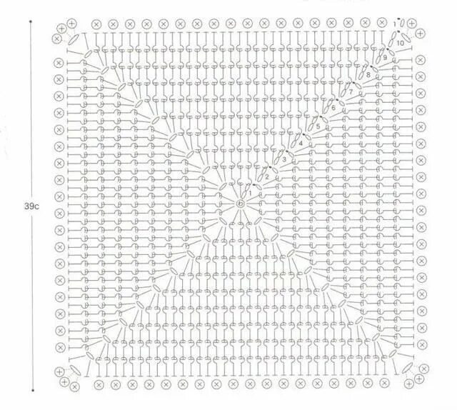 Квадратный коврик крючком схема с описанием Пин на доске Crochet Patrones Схемы вязания, Схемы вязаных крючком квадратов, Св