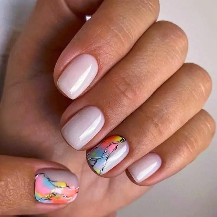 Квадратный летний маникюр 2024 Pin on Nailed it! in 2024 Casual nails, Nail manicure, Hello nails