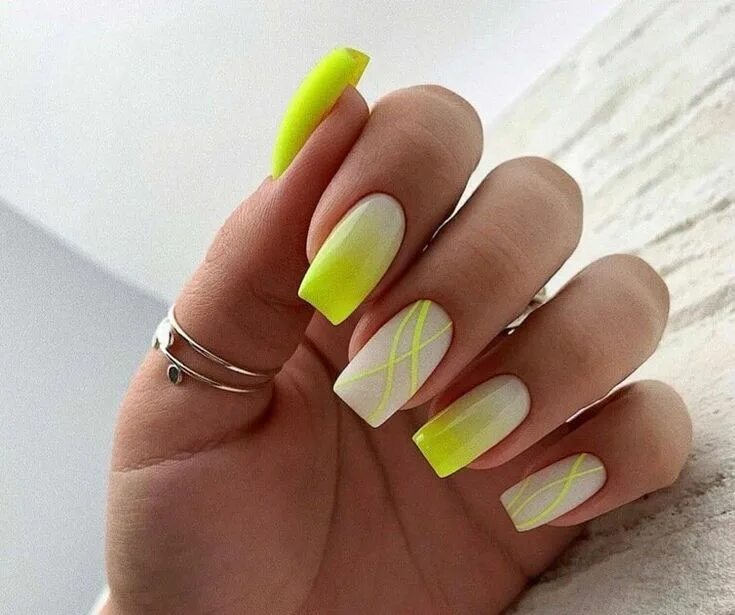 Квадратный летний маникюр Лето с красотой на ноготках.Неон и не только) Square nails, Long acrylic nails, 