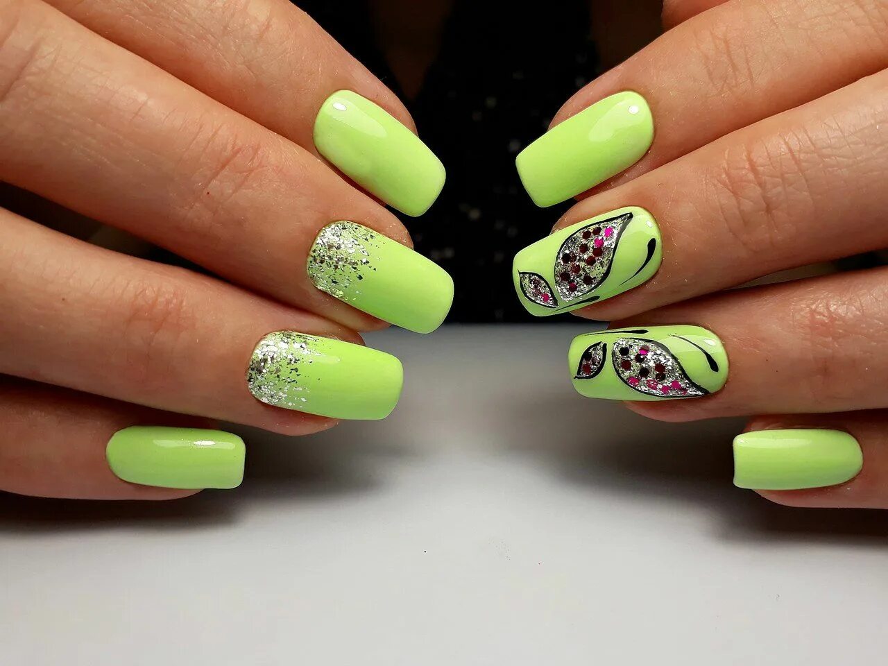 Квадратный маникюр дизайн яркий Маникюр № 4141 Nail designs, Manicure, Nail art