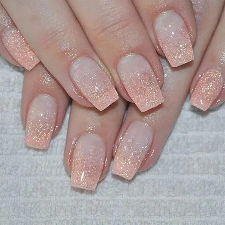 Квадратный маникюр френч блестящий Pin by Baby Dahlia on nails in 2020 Pink nails, Bridal nails, Nail designs