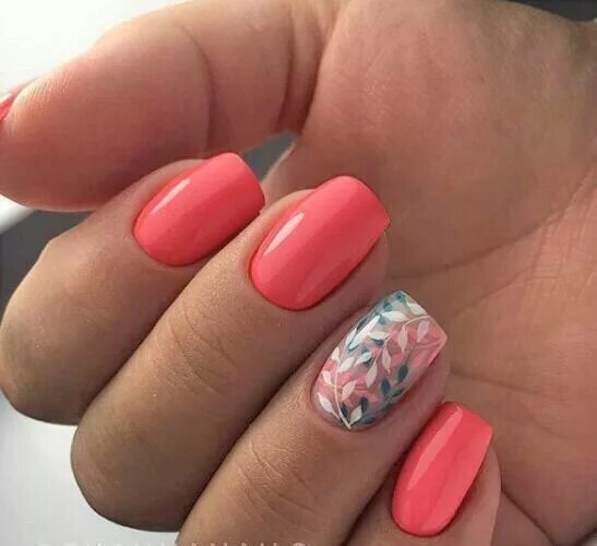 Квадратный маникюр коралловый Pin on Варто спробувати Sassy nails, Summer gel nails, Cute nails