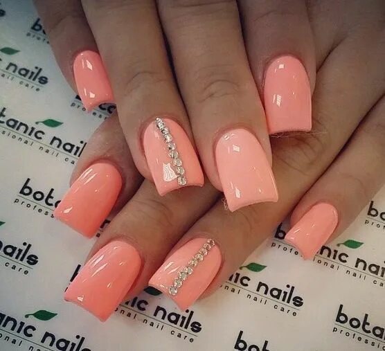 Квадратный маникюр коралловый Pin on Nail nail Coral nails, Diy nails, Nails