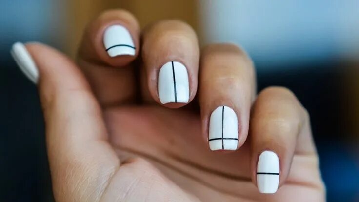 Квадратный маникюр короткий легкий Novas ideias de nail art para fazer ainda este mês Unhas brancas, Desenhos de un