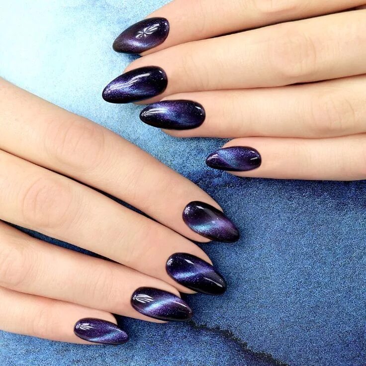 Квадратный маникюр кошачий глаз Pin by Eva Storm on Naglar in 2024 Cat eye nails, Gel nails diy, Nails inspirati