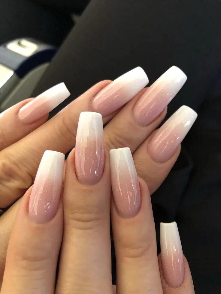 Квадратный маникюр омбре French Ombre Sculptured Nails Faded nails, Gel nails, Ombre acrylic nails