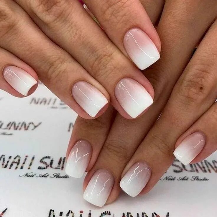 Квадратный маникюр омбре 10 Best Ombre Nails Tutorial To Try Asap " SeasonOutfit Faded nails, French fade