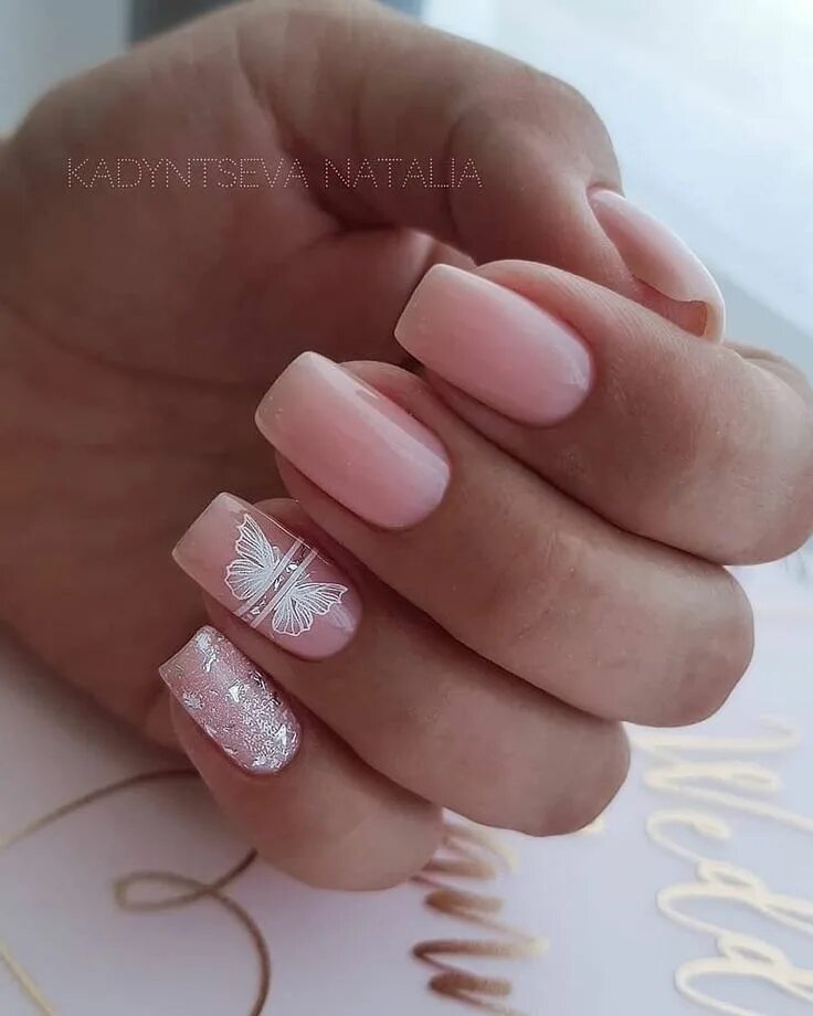 Квадратный маникюр пастельных тонов 2019 Butterfly Pattern Nails For Fall Pastel nails designs, Nails, Glitter manic