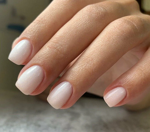 Квадратный маникюр с молочной базой Купить LONGE nail-bar (Ланд неил бар) Полигель с шиммером 01, 15 мл в Москве по 