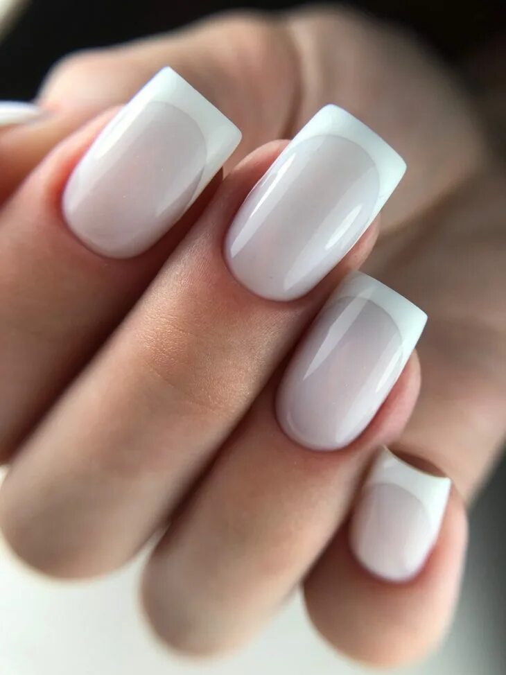 Квадратный маникюр с молочной базой Milk French manicure - the trend of the season 2024. Advantages, photos and tech