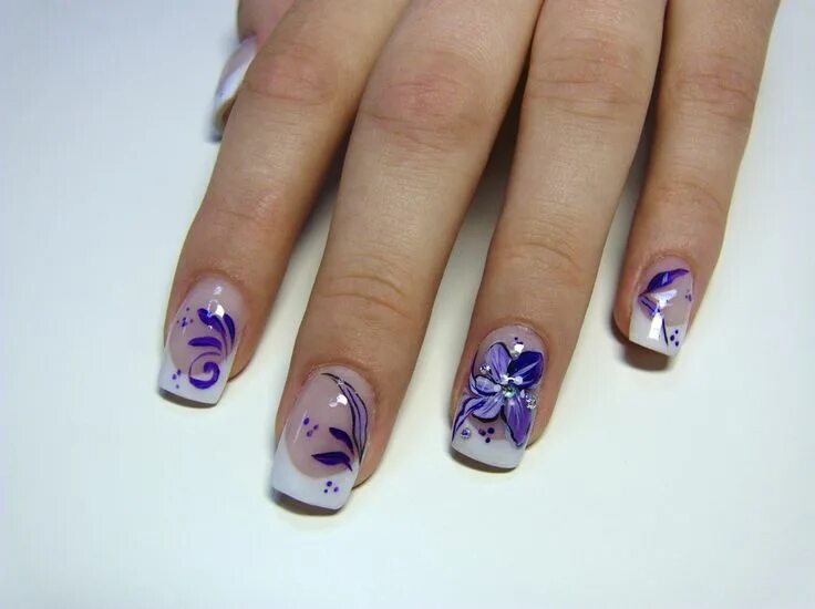 Квадратный маникюр с рисунком Pin by Demetrice Johnson on nails Purple nails, Purple nail designs, Nail art de