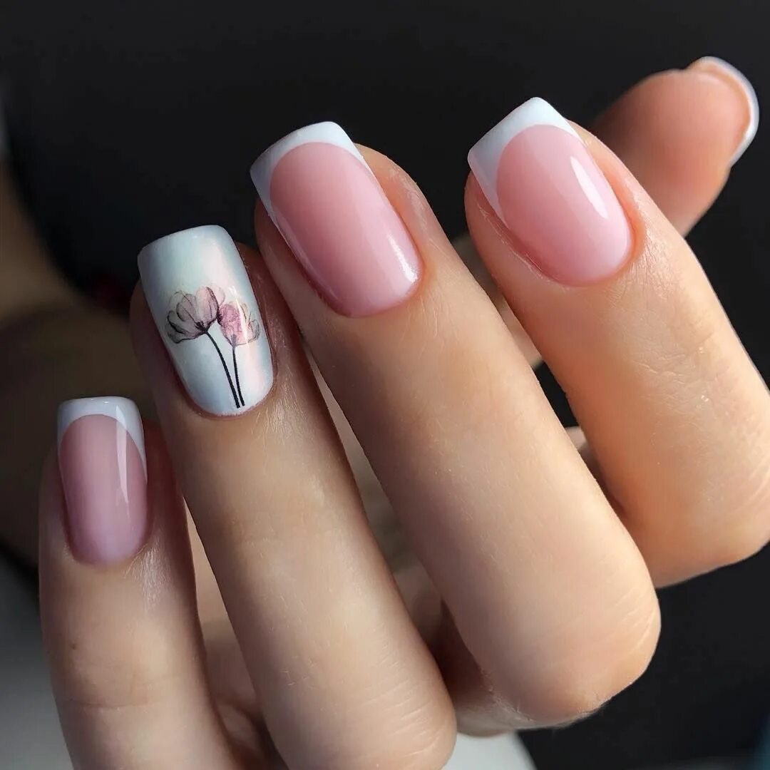 Квадратный маникюр с рисунком Pin by Ксю on Ноготки Subtle nails, Simple gel nails, Gel nails