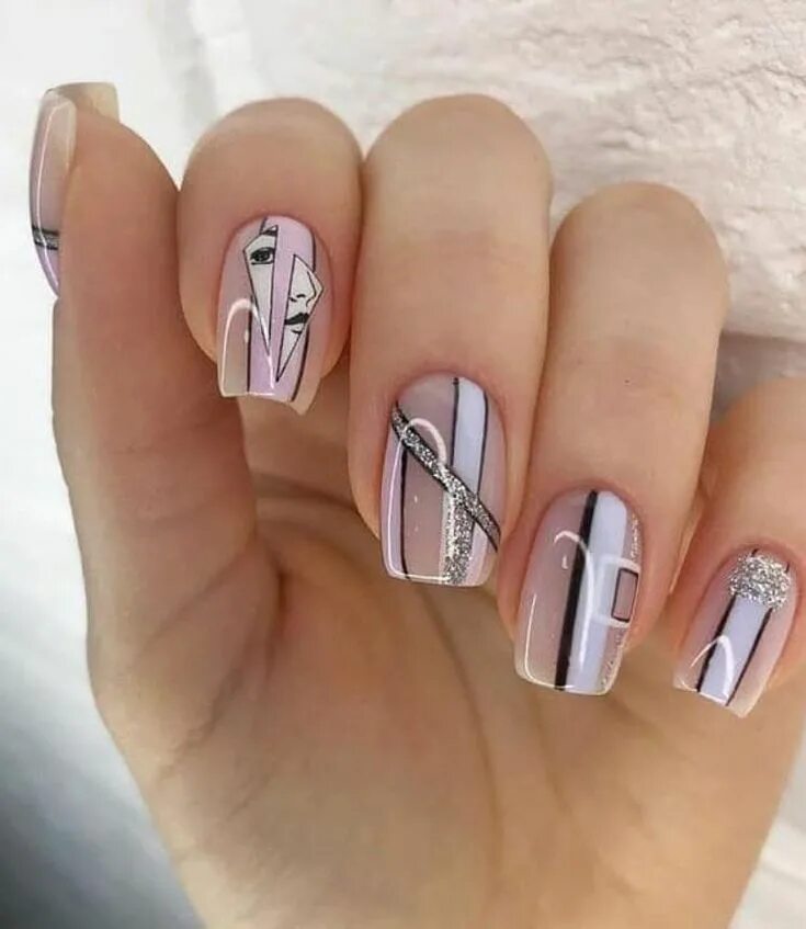 Квадратный маникюр с рисунком 33 Trendy Natural Short Square Nails Design For Spring Nails 2020 - Square nail 
