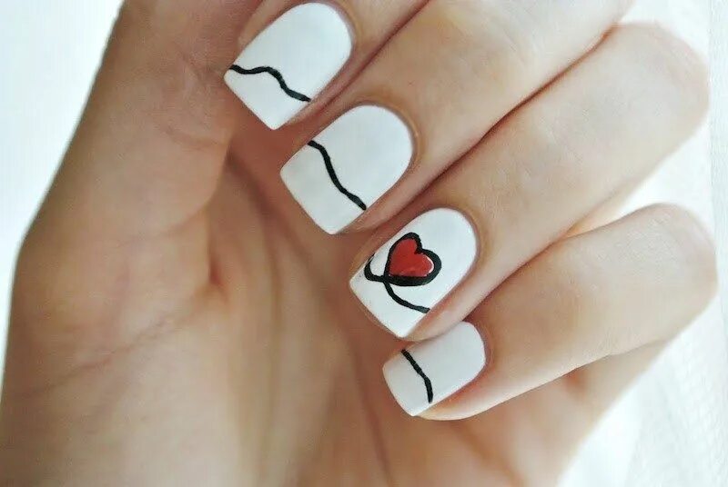 Квадратный маникюр с сердечками Unghie a San Valentino Nail art tutorial, Valentine nail art, Manicure tutorials