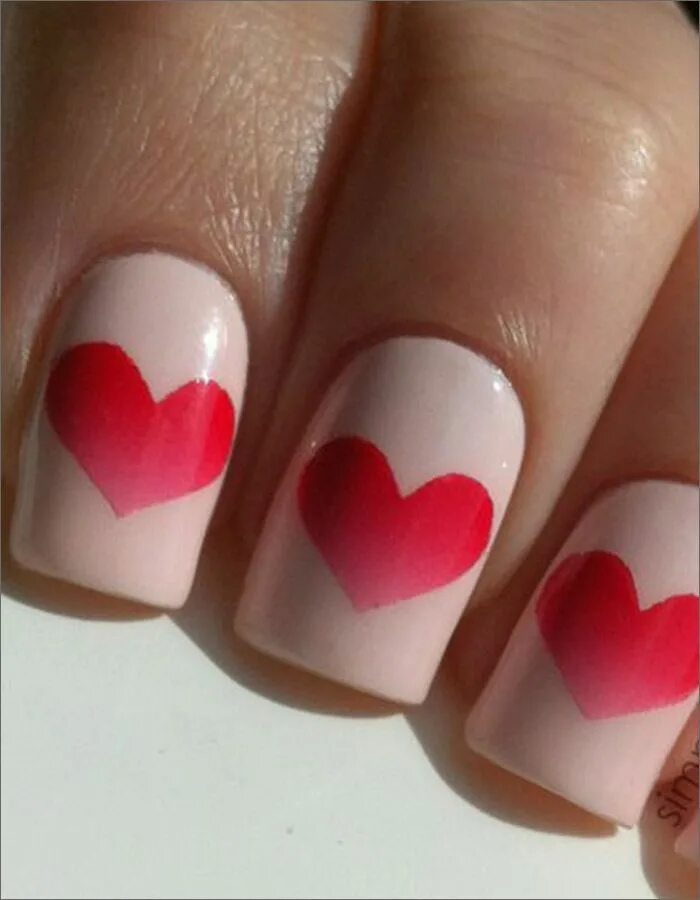 Квадратный маникюр с сердечками Valentine’s Day Special Gradient Hearts Nail art wedding, Pink nail art designs,