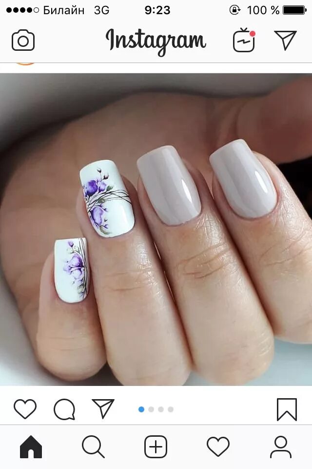 Квадратный маникюр с цветами Pin on Маникюр Floral nails, Flower nails, Floral nail art