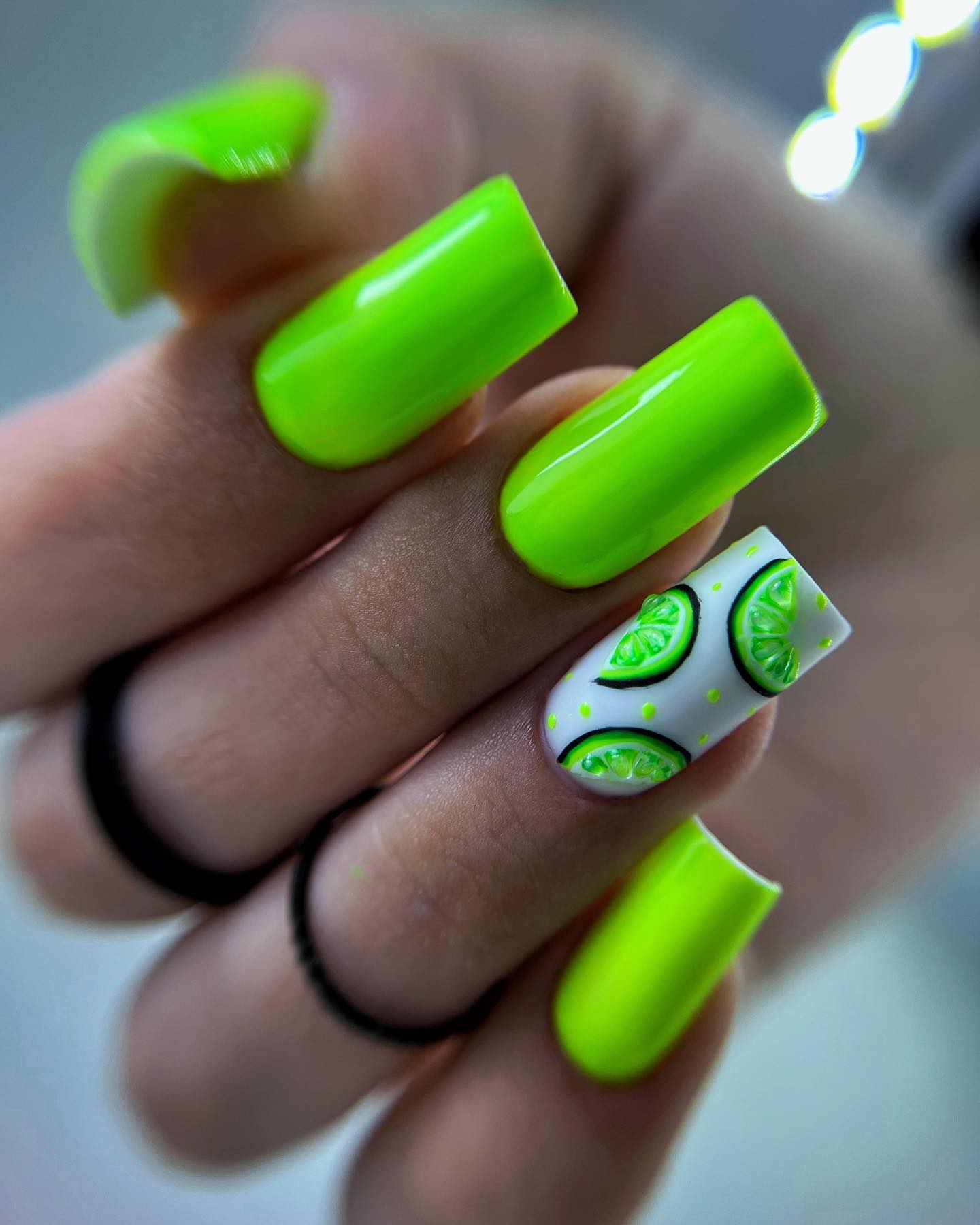 Квадратный маникюр салатовый 66+ Best Lime Green Nail Design Ideas 2024