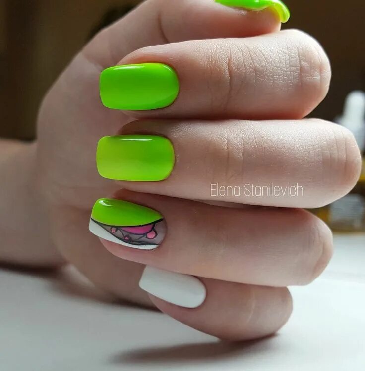 Квадратный маникюр салатовый Ошибка 429 Subtle nail art, Vacation nails, Best nail art designs