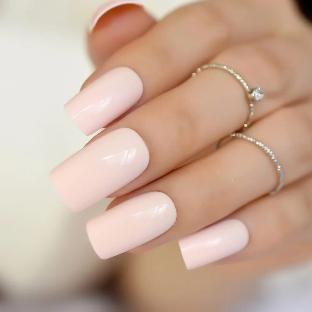 Квадратный маникюр средней длины Nocturnal Dreams Square False Nails Sugar Pink Medium Long Fake Nails Uv Diy Tip