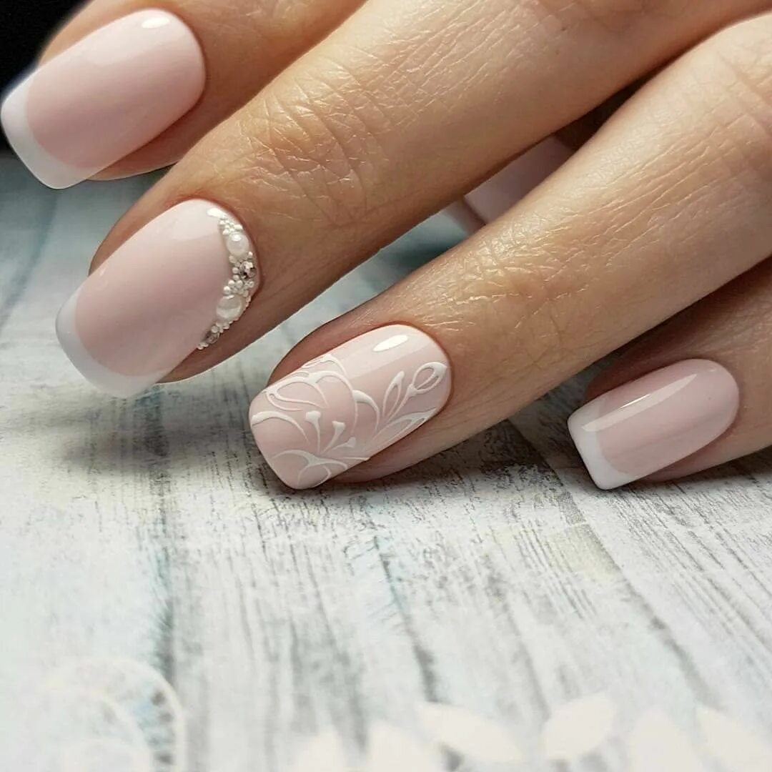 Квадратный маникюр светлые тона French nail art, manicure Gel nails french, Pink nail art, Gel nails