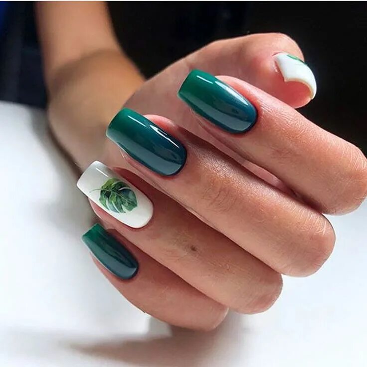 Квадратный маникюр зеленого цвета Pin on МАНИКЮР manicure