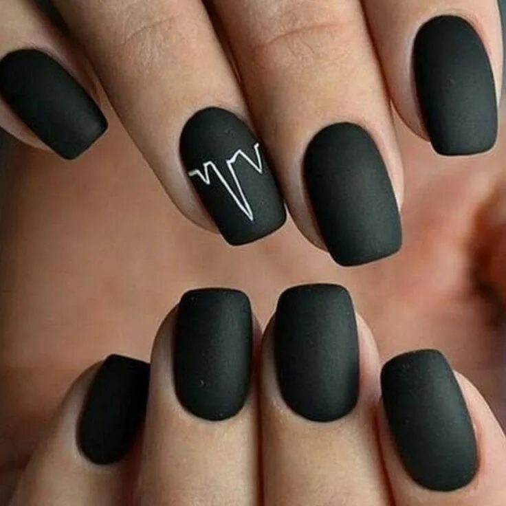 Квадратный матовый маникюр Маникюр черный матовый Matte gel nails, Black acrylic nail designs, Gel nails