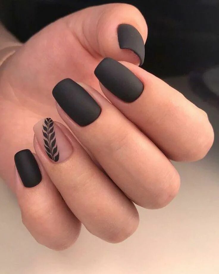 Квадратный матовый маникюр Pin on Fiona random Matte nails design, Coffin nails matte, Matte black nails