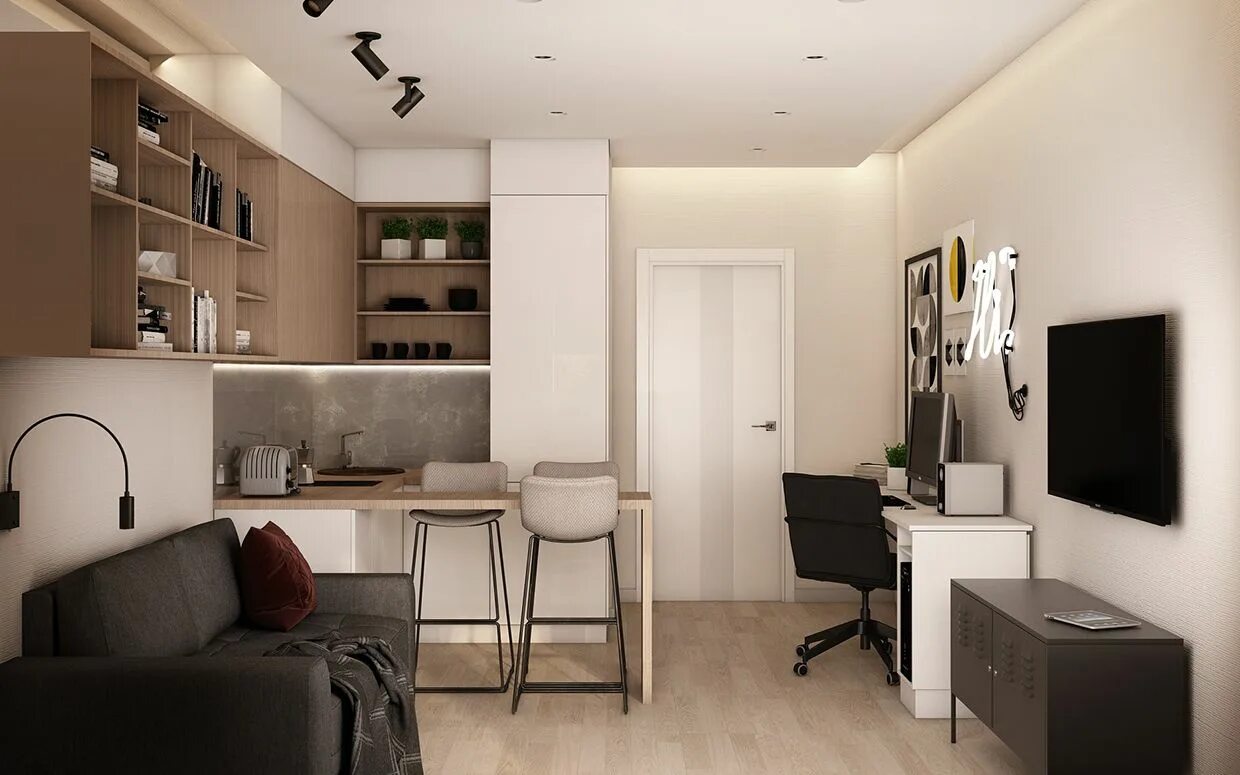 Квадратный метр дизайн студия Small apartment design, Apartment design, Small apartments