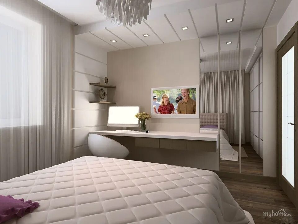 Квадратный метр интерьер спальни Bedroom design 10 square meters with balcony (63 Photos)