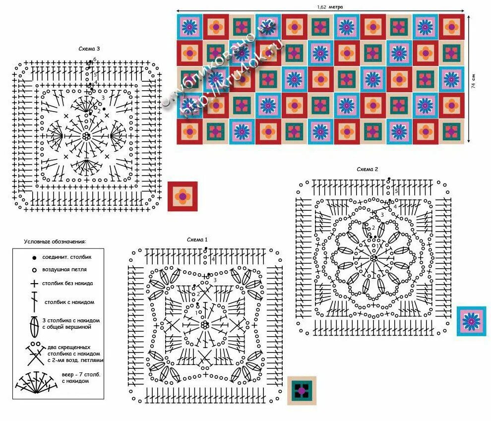 Квадратный мотив крючком схема и описание А вот еще одна схемка) #daishop #pryagacom #дайшоп #пряжаком #узордня #вяжемсами