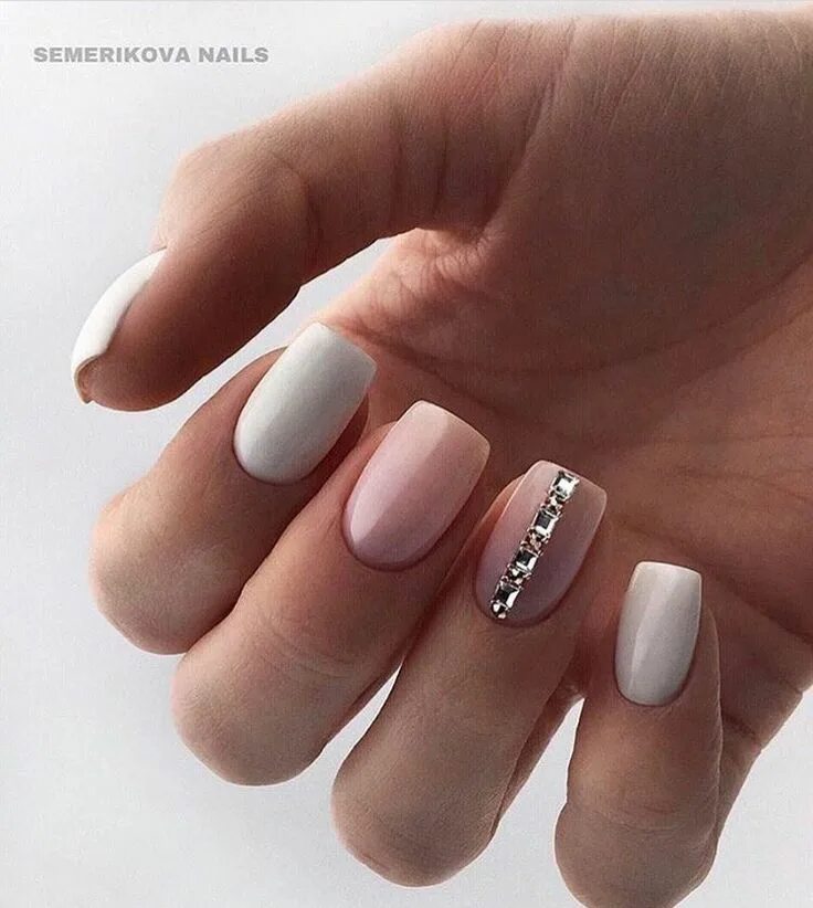 Квадратный светлый маникюр Pin by Ira Valas on Nails 2 Trendy nails, Manicure, Pearl nails