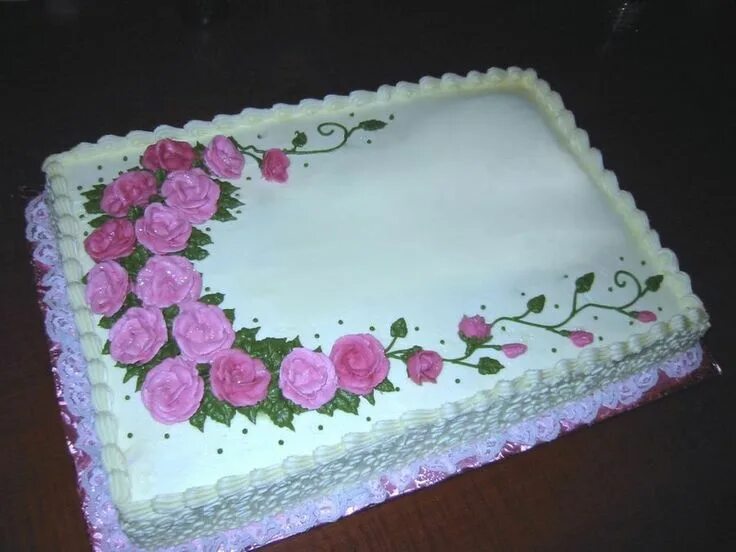 Квадратный торт оформление фото Birthday Cake Birthday cake decorating, Floral cake, Birthday sheet cakes