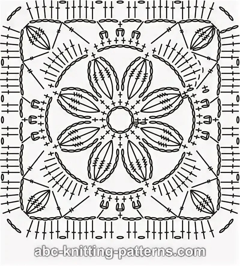 Квадраты крючком схемы для начинающих видео ABC Knitting Patterns - Rainbow Flowers Motif Shawl Granny square crochet patter