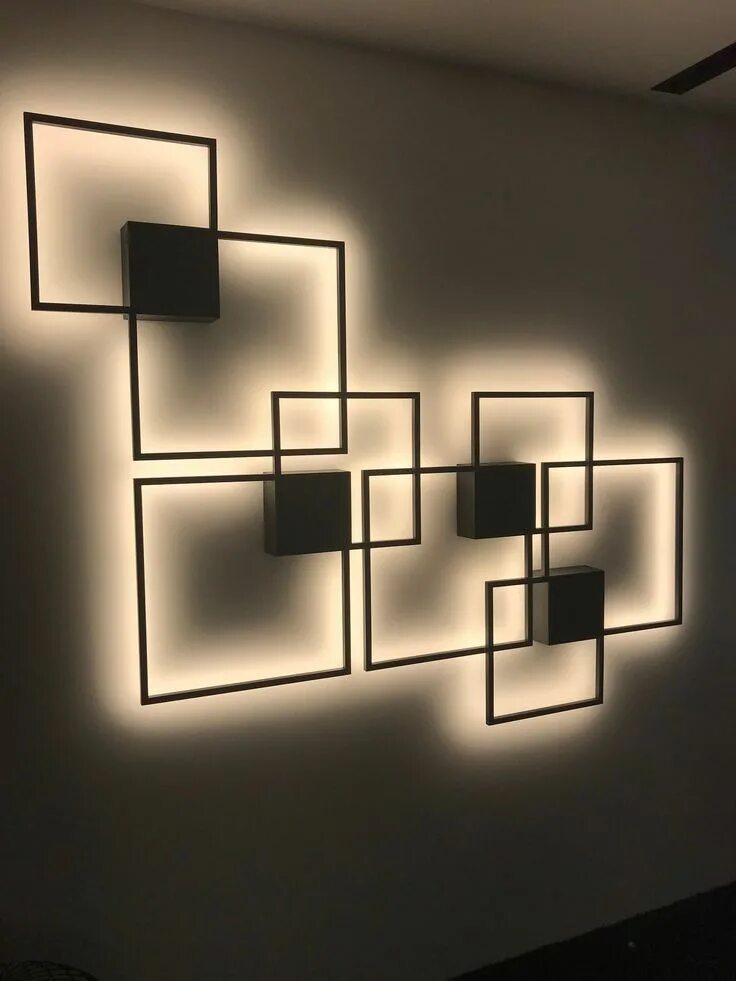 Квадраты на стене в интерьере Nice... - #Nice Wall lighting design, Lighting design interior, Ceiling design m