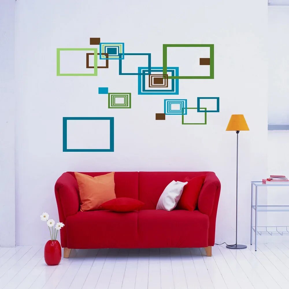Квадраты на стене в интерьере decorative wall paper art sticker Shop Nike Clothing & Shoes Online Free Shippin