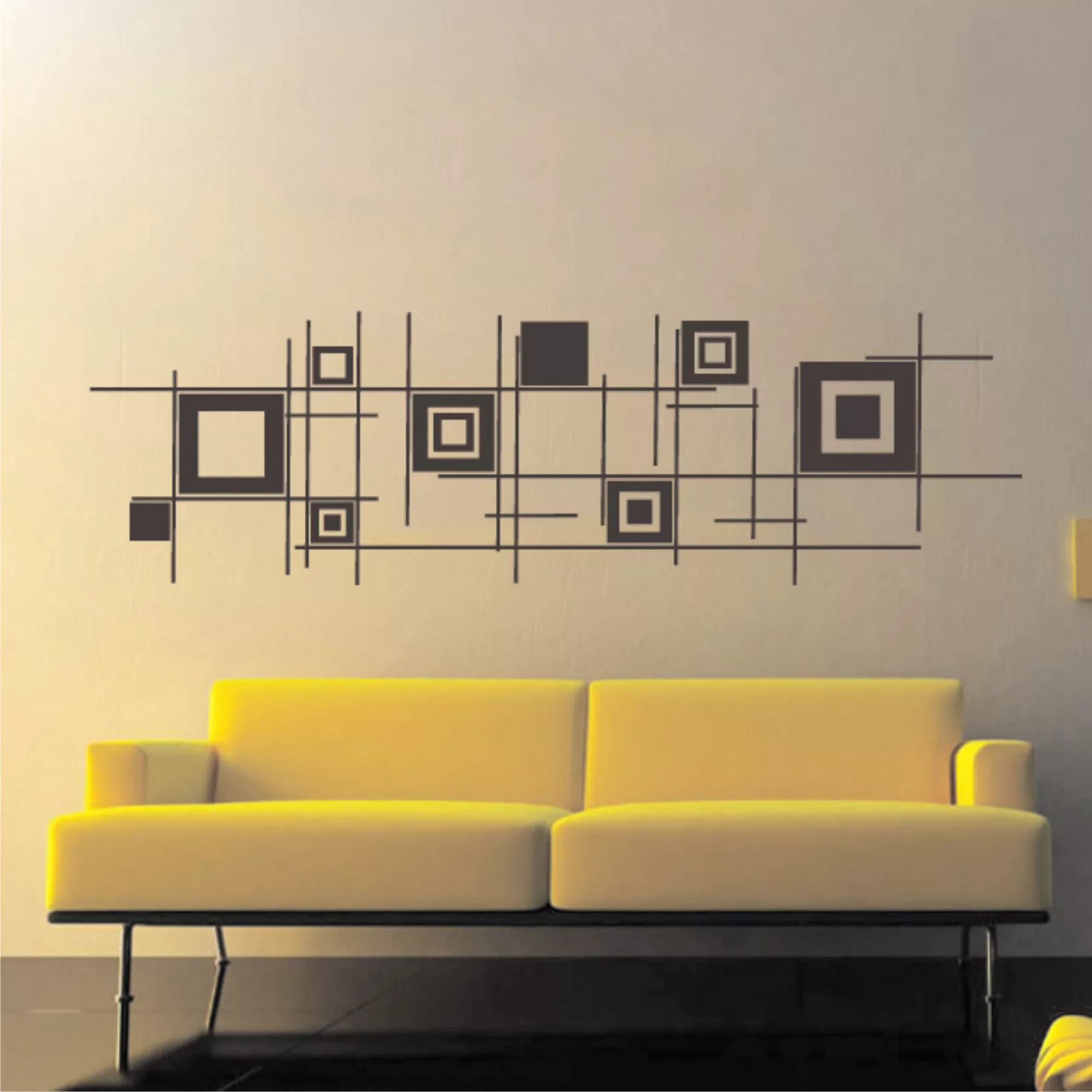 Квадраты на стене в интерьере Mural de Fotos: 60+ Inspirações na Decoração Pintura de parede para o quarto, Ho