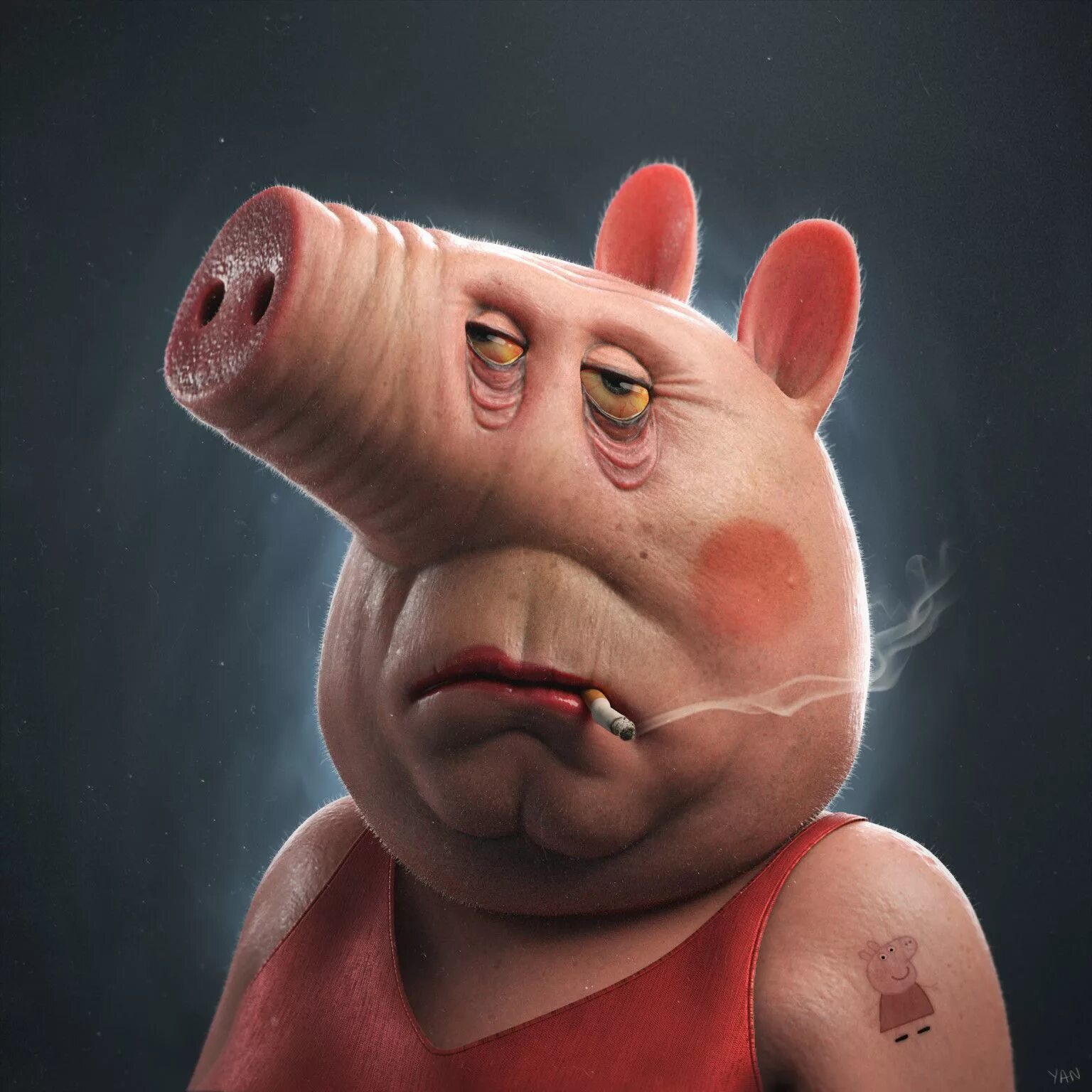 Квадробер свинка фото Peppa Pig, Yan Blanco on ArtStation at https://www.artstation.com/artwork/9G1VQ 