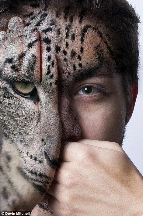 Квадроперы кто это люди животные фото Incredible snaps feature models' faces Photoshopped into animal masks Photoshop,