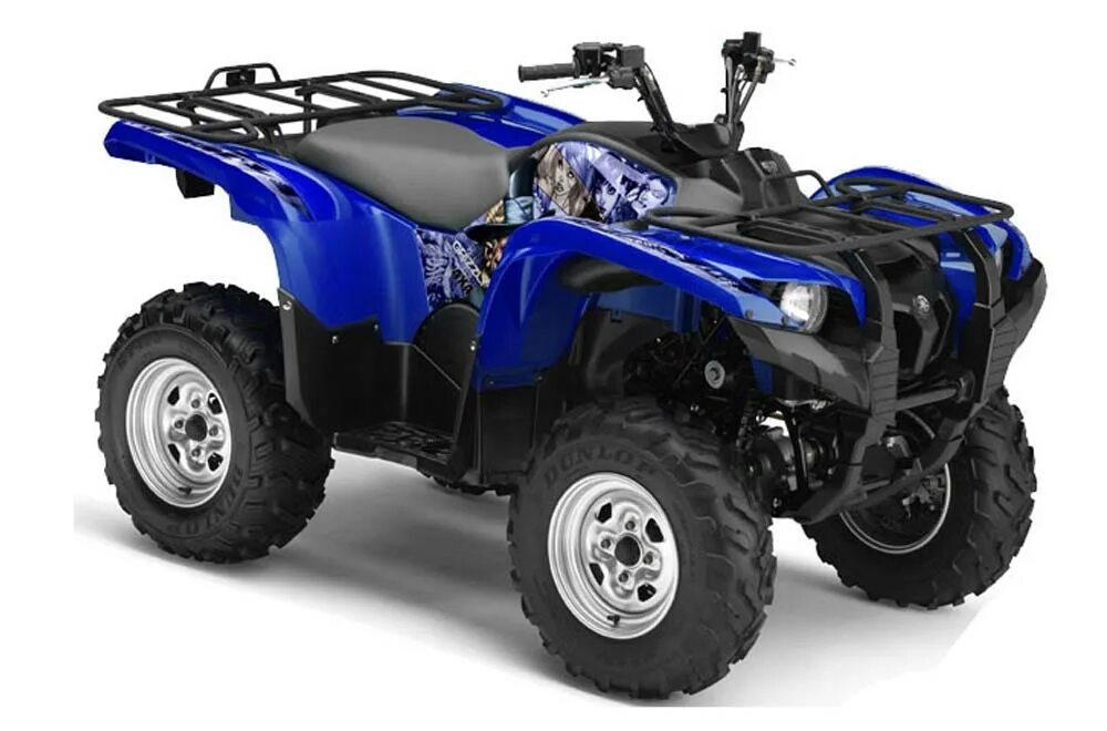 Квадроцикл мотоцикл фото Yamaha Grizzly 700 / 550 ATV Graphic Kit - 2007-2014 Mad Hatter Blue