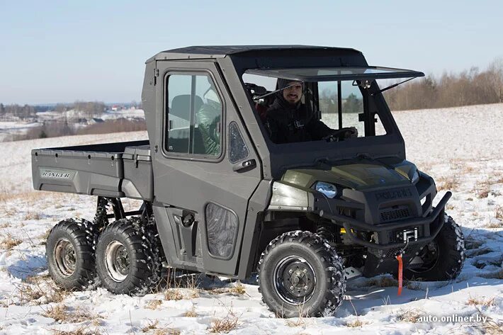 Квадроцикл с крышей фото Тест-драйв Polaris Ranger 6 × 6: между квадроциклом и пикапом