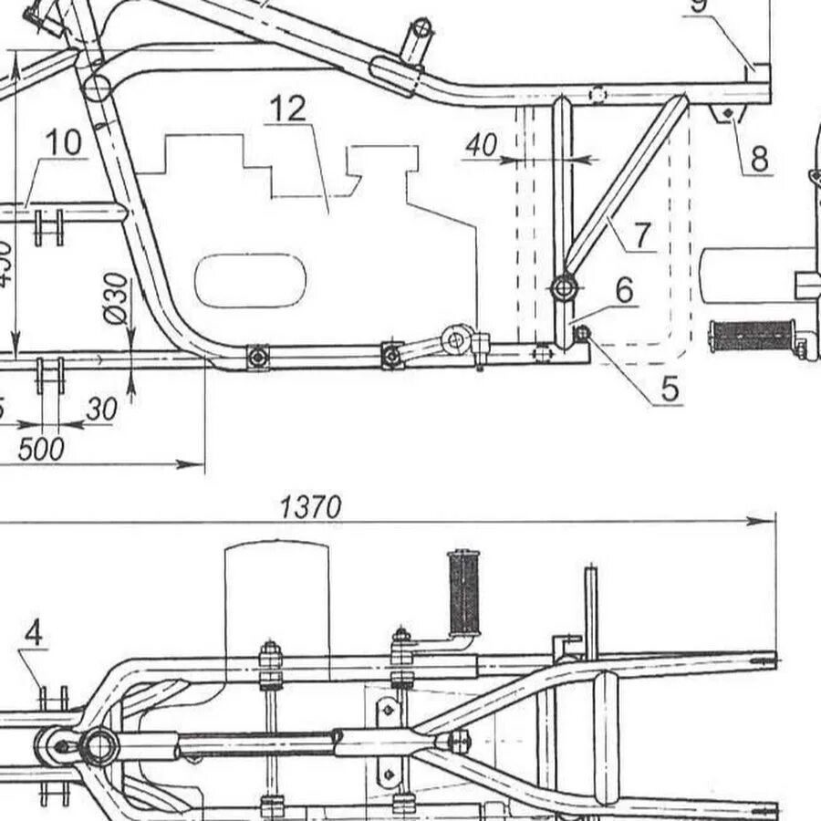 Квадроцикл своими руками чертежи размеры фото Подробный чертеж квадроцикла из урала фото - PwCalc.ru
