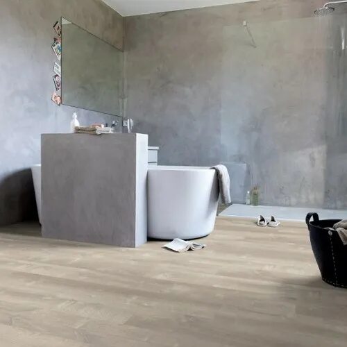 Кварц винил на стены фото Купить ПВХ плитка для пола Quick-Step Livyn Дуб песчаный теплый серый коллекция 