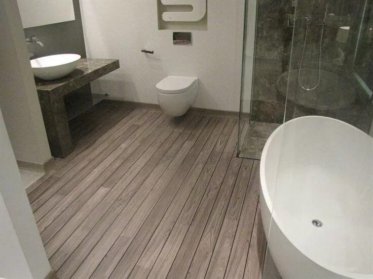 Кварц винил в туалете на стене фото #Parquet #Laminado #QuickStep Lagune Grey Teak Laminate Shipdeck planks #Decor #