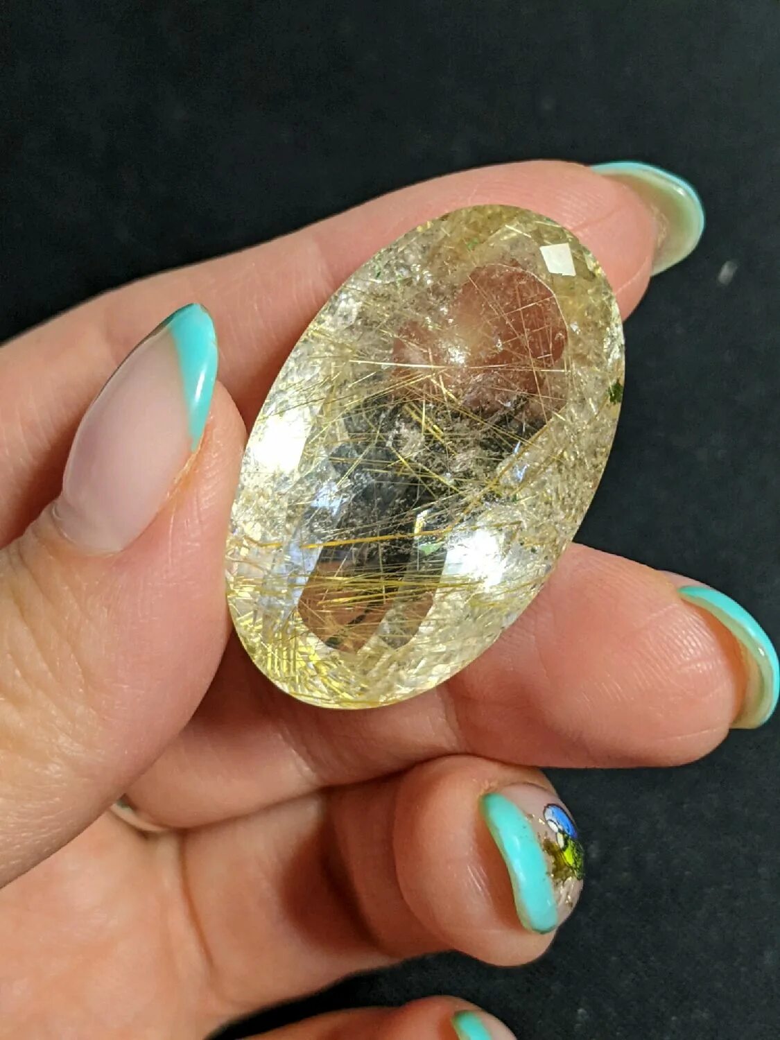 Кварц волосатик камень фото Природный кварц-волосатик. 84,55ct купить в интернет-магазине Ярмарка Мастеров п