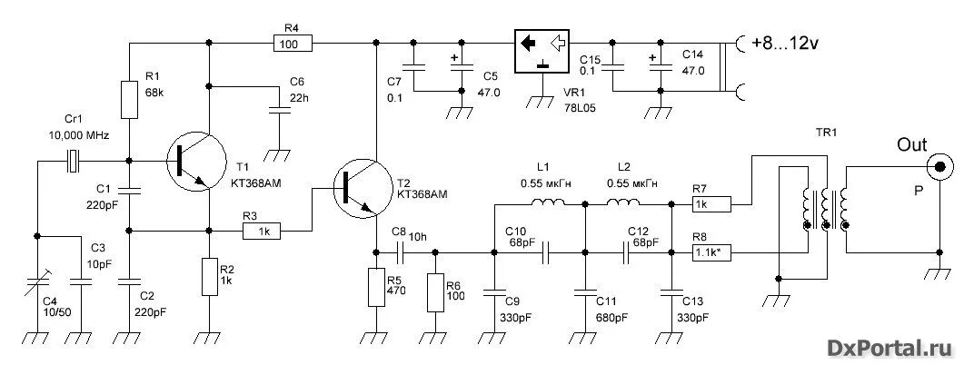 Кварцевый генератор 10 мгц схема подключения Простое устройство для калибровки SDR трансивера в связке с программой TalkingBo